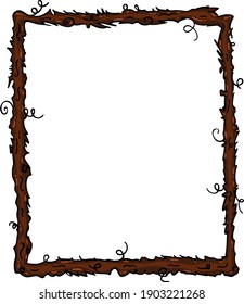 Wood Branch Brown Frame Border