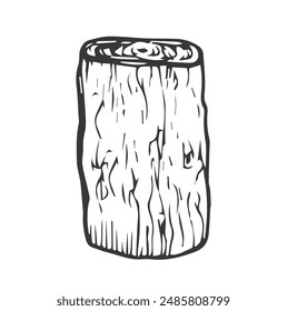 Wood branch firewood doodle illustration vector