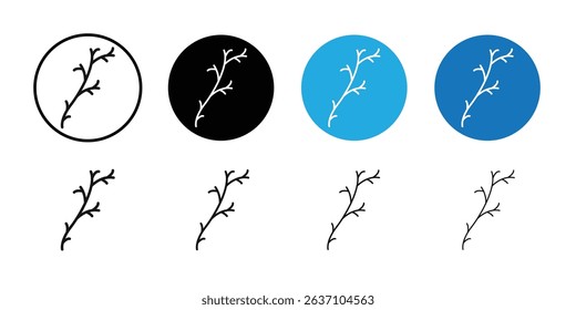 wood branch icon Black line art vector logo set