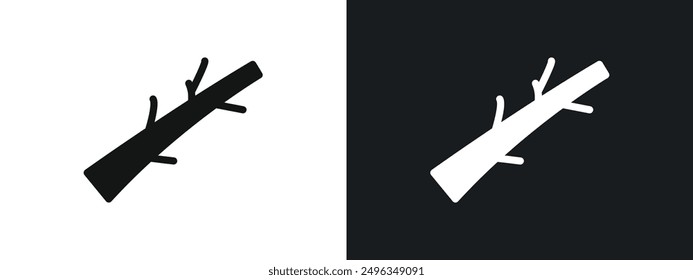 Wood branch Icon linear graphics set vector in black