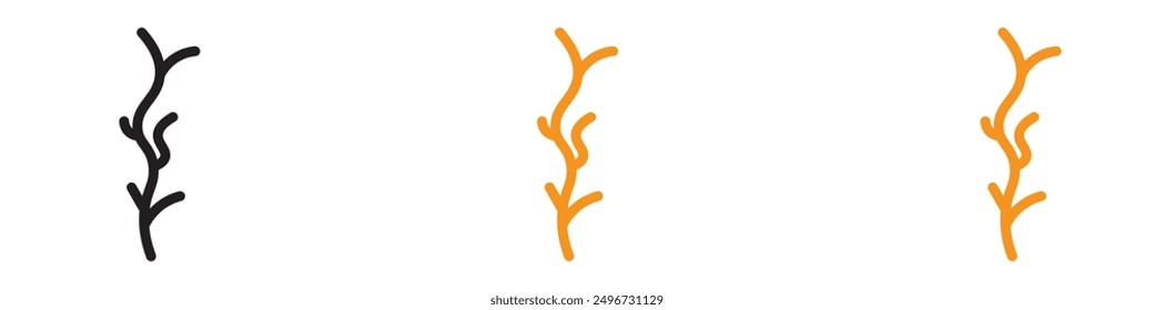 Wood Branch Icon Set Natural Element Illustrations for Gardening and Forestry