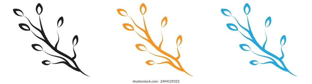 wood branch icon vector logo set collection for web app ui