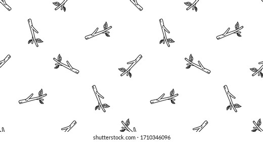 Wood branch Seamless Pattern doodle leaf repeat wallpaper tile background illustration doodle design