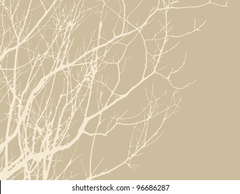 wood branches on brown background, vector illustration