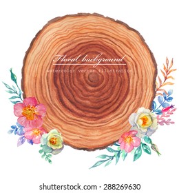 Wood And Briar. Watercolor Vector Background