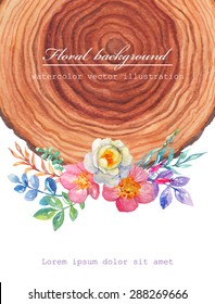 wood and briar. watercolor vector background