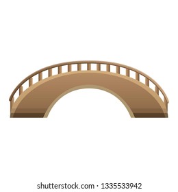 Wood bridge icon. Cartoon of wood bridge vector icon for web design isolated on white background