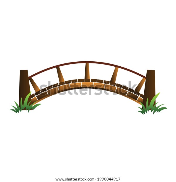 Wood bridge icon. Cartoon of\
Wood bridge vector icon for web design isolated on white\
background