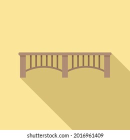 Wood bridge icon flat vector. Rope wooden bridge. Game path