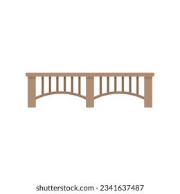 Wood bridge icon flat vector. Rope wooden bridge. Game path isolated