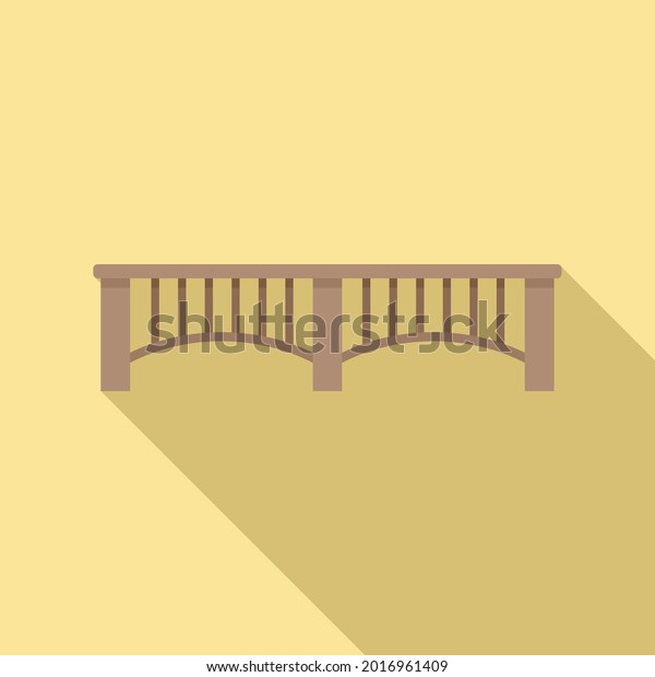 Wood bridge icon flat vector. Rope wooden bridge.\
Game path