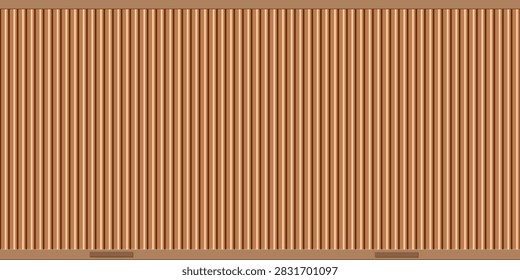 Wood brown surface background seamless corrugated container wall texture bg. This design features a warm wood brown surface with a seamless corrugated container wall texture for a natural.