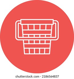 Wood Bucket line circle icon vector image. Can also be used for web apps, mobile apps and print media.