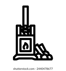 wood burning sauna line icon vector. wood burning sauna sign. isolated contour symbol black illustration