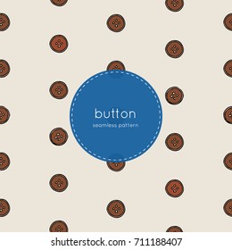 wood button , sewing set hand draw seamless pattern
