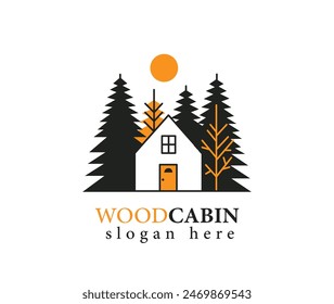 Gráfico de Vector de logotipo de cabina de madera