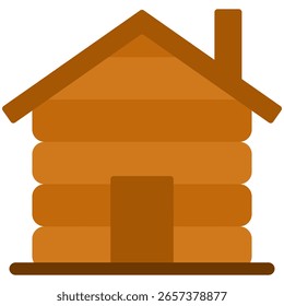 Icono de Vector de cabina de madera en estilo plano