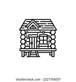 wood cabin vector icon. real estate icon outline style. perfect use for logo, presentation, website, and more. simple modern icon design line style