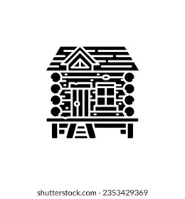 wood cabin vector icon. real estate icon solid style. perfect use for logo, presentation, website, and more. simple modern icon design glyph style