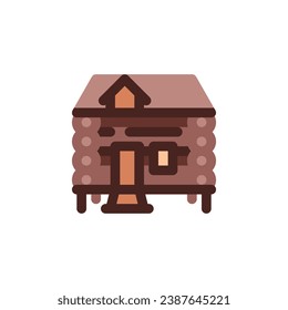 wood cabin vector icon. real estate icon flat style. perfect use for logo, presentation, website, and more. simple modern icon design color style