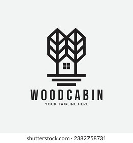 wood cabin vector logo design icon template