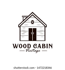 Wood cabin vintage logo design