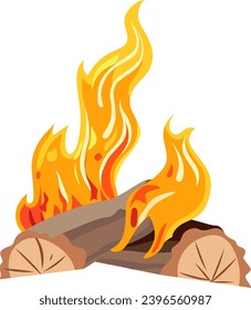 Wood Campfire Bonfire Vector Illustration