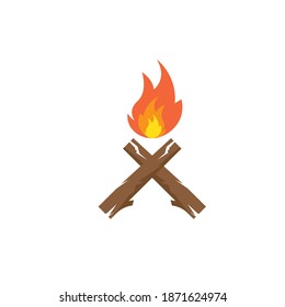 wood campfire vector icon illustration design template 