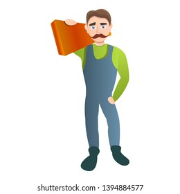 Wood carpenter icon. Cartoon of wood carpenter vector icon for web design isolated on white background