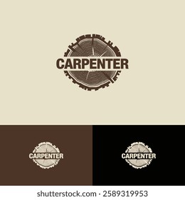 Wood Carpenter logo design template