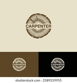 Wood Carpenter logo design template