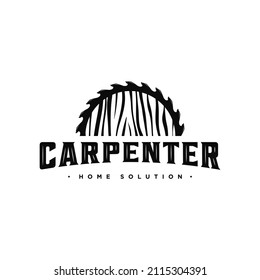 Wood and carpenter logo  icon and vector