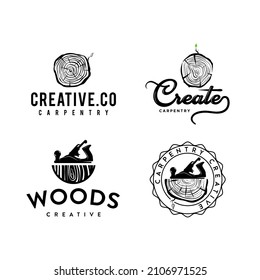 wood and carpentry logo, icon and vector