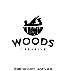 wood and carpentry logo, icon and vector