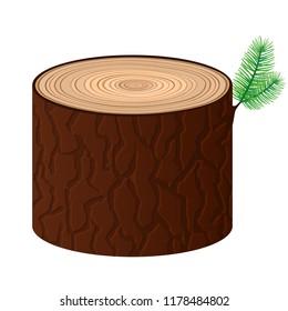 Wood cartoon log isolated vector objects tree material