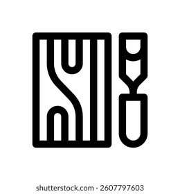 Wood carving. Editable stroke vector icon.