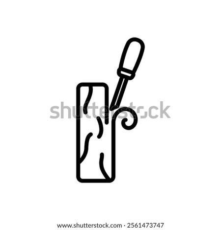 wood carving icon vector, line style icon