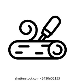 wood carving line icon illustration vector graphic. Simple element illustration vector graphic, suitable for app, websites, and presentations isolated on white background