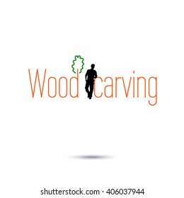 Wood carving logo. 