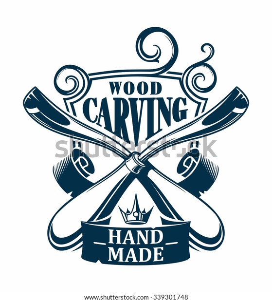Wood Carving Logo Stock Vector (Royalty Free) 339301748 Shutterstock