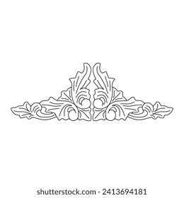 ilustración de patrones de tallado de madera, arte de ilustración de decoración simple