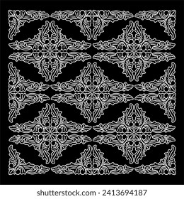 ilustración de patrones de tallado de madera, arte de ilustración de decoración simple