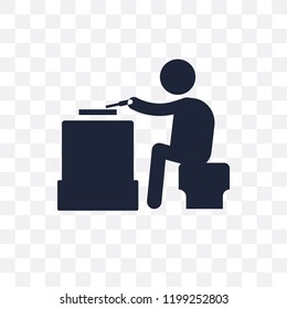 Wood carving transparent icon. Wood carving symbol design from Activity and Hobbies collection. Simple element vector illustration on transparent background.