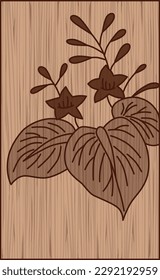 Wood carving-style Hanafuda December paulownia December paulownia scraps