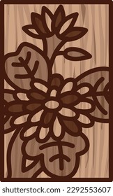 Wood carving-style mini Hanafuda Nagatsuki chrysanthemum September 