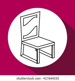 Wood Chair design. seat icon. furniture concept, vector illustration