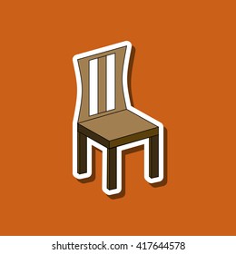 Wood Chair design. seat icon. furniture concept, vector illustration