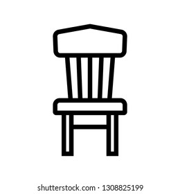 wood chair icon vector