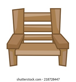 wood Chair isolated illustration on white background