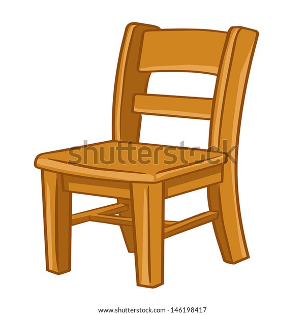 白い背景に木の椅子のイラスト のベクター画像素材 ロイヤリティフリー